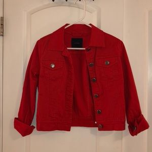 Red Iris Jean Jacket